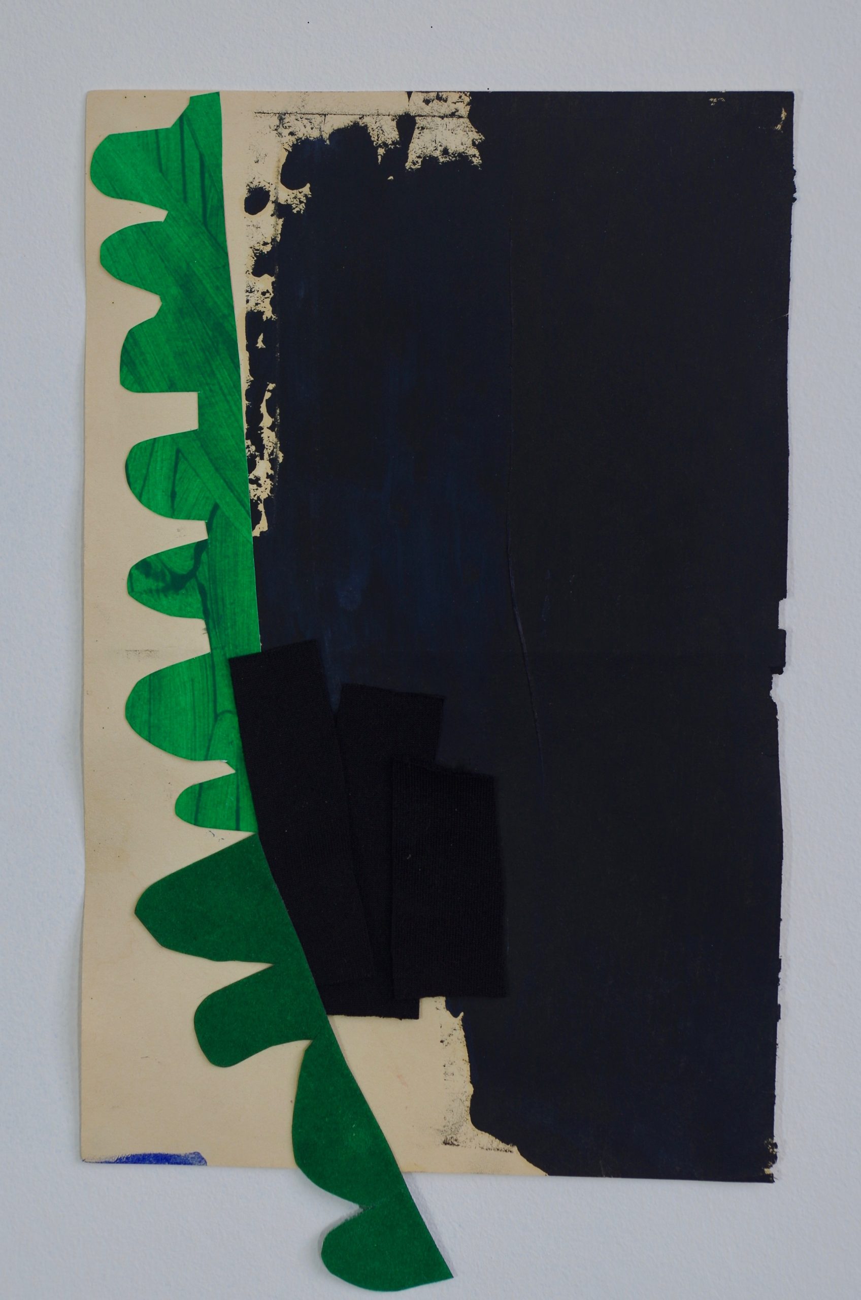'Untitled' acrylic, oil and collage on found paper,